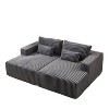 CENGHU Corduroy Upholstered Sofa Couch, Bean Bag Chair, Sponge Sectional Sofa Lounge Chair with Ottoman, Single Sofa Sleeper Chair - 2 of 4