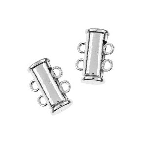 John Bead Beadwork Findings Tube Slide with 2-Strand Silver Jewelry Finding, 6pcs - 1 of 4