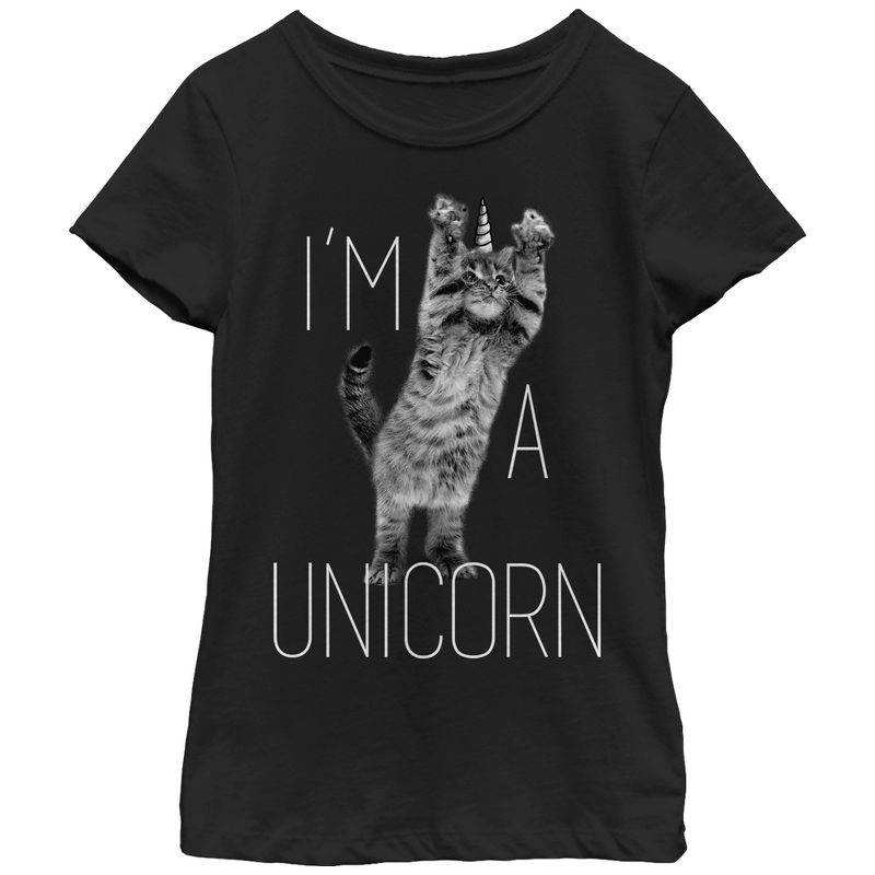 Girl's Lost Gods I'm a Unicorn Cat T-Shirt, 1 of 5
