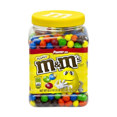 M&M's Peanut Chocolate Candy Pantry Size Jar (62 oz) JUMBO M &  M M&M's