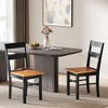 HOMCOM Dining Chairs, Set of 2 Rubber Wood Kitchen Chairs with Open Back, Farmhouse Dining Room Chairs - 2 of 4