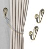Unique Bargains Curtain Holdbacks Teardrop Hooks Zinc Alloy 2.56"x0.87" 1 Pair - 2 of 4
