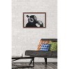 Trends International Chimp with Headphones on Wall Framed Wall Poster Prints - 2 of 4