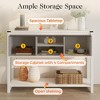 RoyalCraft Farmhouse Entryway Console Table with Storage Shelves, Sliding Barn Door and Spacious Tabletop for Living Room or Foyer, White - 3 of 4