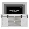 COMHOMA 58" TV Stand and Entertainment Center for TVs up to 65 Inches, with Sliding Barn Doors, Storage Cabinets - 2 of 4