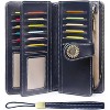 Wikineon Women's Leather Credit Card Holder Wristlet - RFID Blocking Technology for Identity Protection, Large Capacity Design Holds Cards - 2 of 4