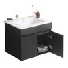 NicBex Floating Wall Mounted Bathroom Vanity with Sink,Bathroom Sink Vanity with 2 Soft Close Cabinet Doors,24"/20" Bathroom Sink Cabinet,White/Black - 3 of 4