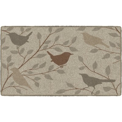 1'6"x2'8" Rectangle Indoor and Outdoor Bird Nylon Accent Rug Brown - Brumlow Mills