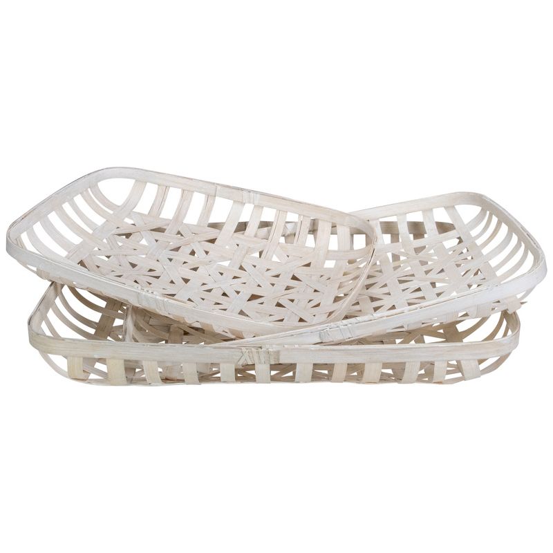 Northlight Set of 3 White Rectangular Lattice Tobacco Table Top Baskets, 1 of 6