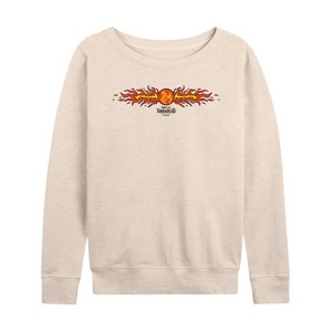Women's - Marvel - Fantastic 4 Torch Lightweight French Terry Wide Neck Long Sleeve Shirt - 1 of 4