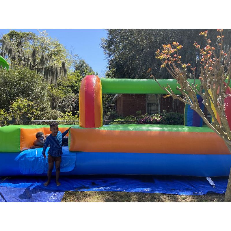 Pogo Bounce House Crossover Inflatable Water Slip and Splash Slide for Kids with Splash Pool, Blower and Stakes - Rainbow - 25'L x 9'W x 6'H, 3 of 4