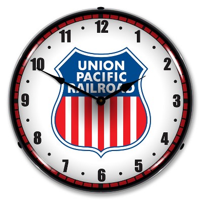 Collectable Sign & Clock | Union Pacific Railroad LED Wall Clock Retro/Vintage, Lighted