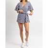 Women's GINGHAM WRAP ROMPER - day + moon - 2 of 4