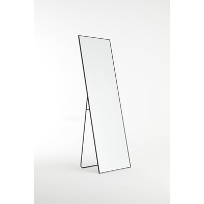 DOMETOUR Floor Standing Mirror Rectangle Wall Mirror with Stand Aluminum Alloy Thin Frame for Living Room Cloakroom