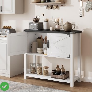 Farmhouse Entryway Table with 2-Door Console Table with Storage Shelf Sofa Tables Buffet Sideboard - 1 of 4