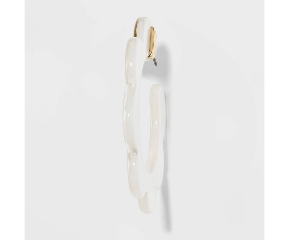 SUGARFIX by BaubleBar Whimsical Resin Hoop Earrings - White