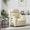 vidaXL Massage Recliner Chair, Adjustable Recliner with 6-Point Vibration Massage, Cream Leather - 2 of 4