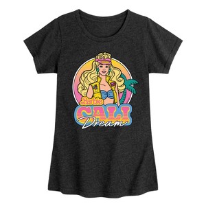 Girls' - Barbie - Barbie 80S Cali Dream- Girls Fitted Short Sleeve Graphic T-Shirt Fitted Short Sleeve Graphic T-Shirt - 1 of 4
