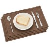 VECELO 4-Pack Solid Linen Rectangular Placemats, Dinner Mats for Indoor or Outdoor, Washable - 4 of 4