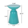 Modern 2-Pack Iron Patio Side Tables with Flared Design Bases, Outdoor End Tables with Circular Tops, Sofa Side Table -Christopher Knight Home - 3 of 4