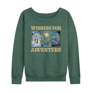 Women's - Disney - Wishing For Adventure Lightweight French Terry Wide Neck Long Sleeve Shirt - 1 of 4