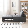 Faux Leather Multipurpose Ottoman and Pull-Out Chair Bed with Removable Backrest for Living Room - 3 of 4
