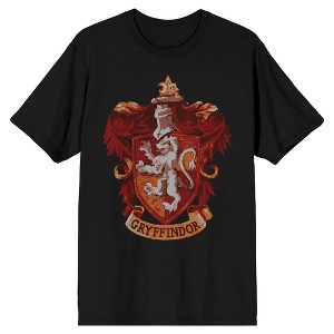 Harry Potter Gryffindor Crest Artwork Men's Black T-Shirt- - 1 of 3