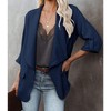 Womens Casual Jackets Fall Outfits for Lady Roll Up Open Front Blazer Longline Blazer Work Office Business Blazers - 3 of 4