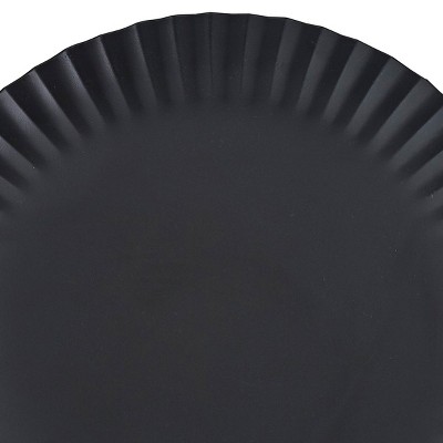 Matte Black Ribbed Metal Charger Plate, 13" Diameter