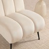 Kumasinova 24.4" Wide Modern Upholstered Armless Chair with Rubber Wood Legs, Chenille Accent Chair for Living Room, Dining Room, Bedroom - 3 of 4