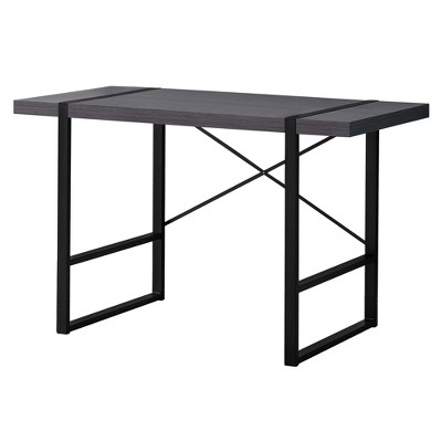 HomeRoots 24" Gray and Black Computer Desk