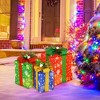 Costway 3 PCS Christmas Gift Box Decoration Indoor Outdoor with 52 Pre-lit LED Lights - 2 of 4