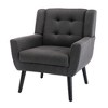 APRILSOUL Dark Gray Modern Soft Linen Material Ergonomics Accent Chair Home Chair With Black Legs For Indoor Home - 2 of 4