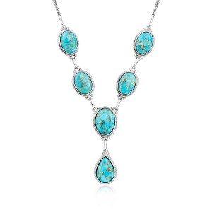Ross-Simons Turquoise Y-Necklace in Sterling Silver Size 18 - 1 of 4