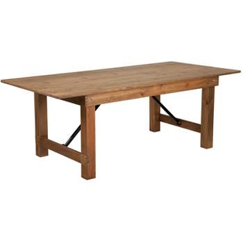 Merrick Lane Rectangular Antique Solid Pine Folding Farm Table