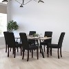 Merrick Lane Set of 6 Black Faux Leather Panel Back Parson's Chairs for Kitchen, Dining Room and More - 2 of 4