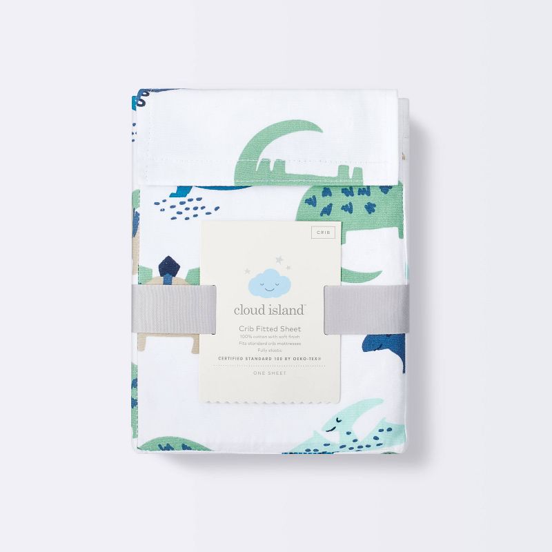 Fitted Crib Sheet Dinos Cool - Cloud Island&#8482; - Blue/Green, 6 of 7
