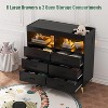 Baby Changing Table Dresser with 6 Drawers, Dresser for Bedroom with LED Lights and Power Outlet, Baby Dresser with Changing Table Top - 3 of 4