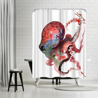 Americanflat 71 x 74 Shower Curtain, Red Milk Snake by Suren Nersisyan