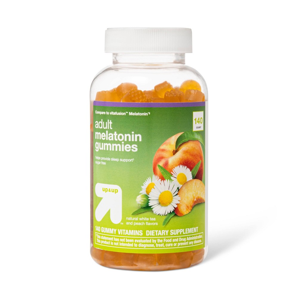 Photos - Vitamins & Minerals Adult Melatonin Gummies - White Tea/Peach - 140ct - up & up™