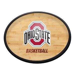 College Basketball Hardwood Design Oval Slimline Lighted Wall Sign - 1 of 4