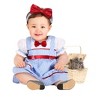 HalloweenCostumes.com Sweet Kansas Girl Costume For Babies,  Infant Farm Girl Outfit With Blue Gingham Dress And Headband With A Ruby Red Bow - 3 of 4