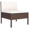 vidaXL 6 Piece Patio Lounge Set with Cushions Poly Rattan Brown - 4 of 4