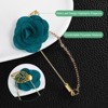 Unique Bargains Wedding Camellia Flower Lapel Pin with Leaf Brooch for Men Suit 3.5 x 1.6 Inch 1 Pc - 2 of 4