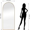 71"Arch Full Length Mirror With Stand,Wood Frame Mirror,Large Floor Mirror,Free Standing Mirror Full Length Standing Mirror-The Pop Home - 4 of 4