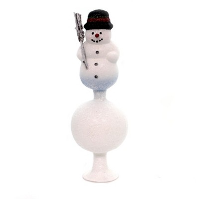 Inge Glas 9.25" Snow Top Finial Tree Topper Free Standing  -  Tree Toppers
