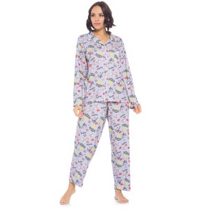 Casual Nights Women's Long Sleeve Rayon Button Down Pajama Set - 1 of 4