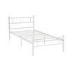 FurnitureR Twin Size Metal Bed Frame with Headboard and Footboard – Under Foundation Storage, No Box Spring Needed, Easy Assembly, White - 4 of 4