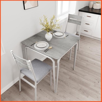 Dining Table for 2, Small Table and Chairs Set of 2, Square Dinette Set for 2