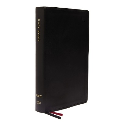 Net Bible, Single-Column Reference, Leathersoft, Black, Comfort Print - by  Thomas Nelson (Leather Bound)